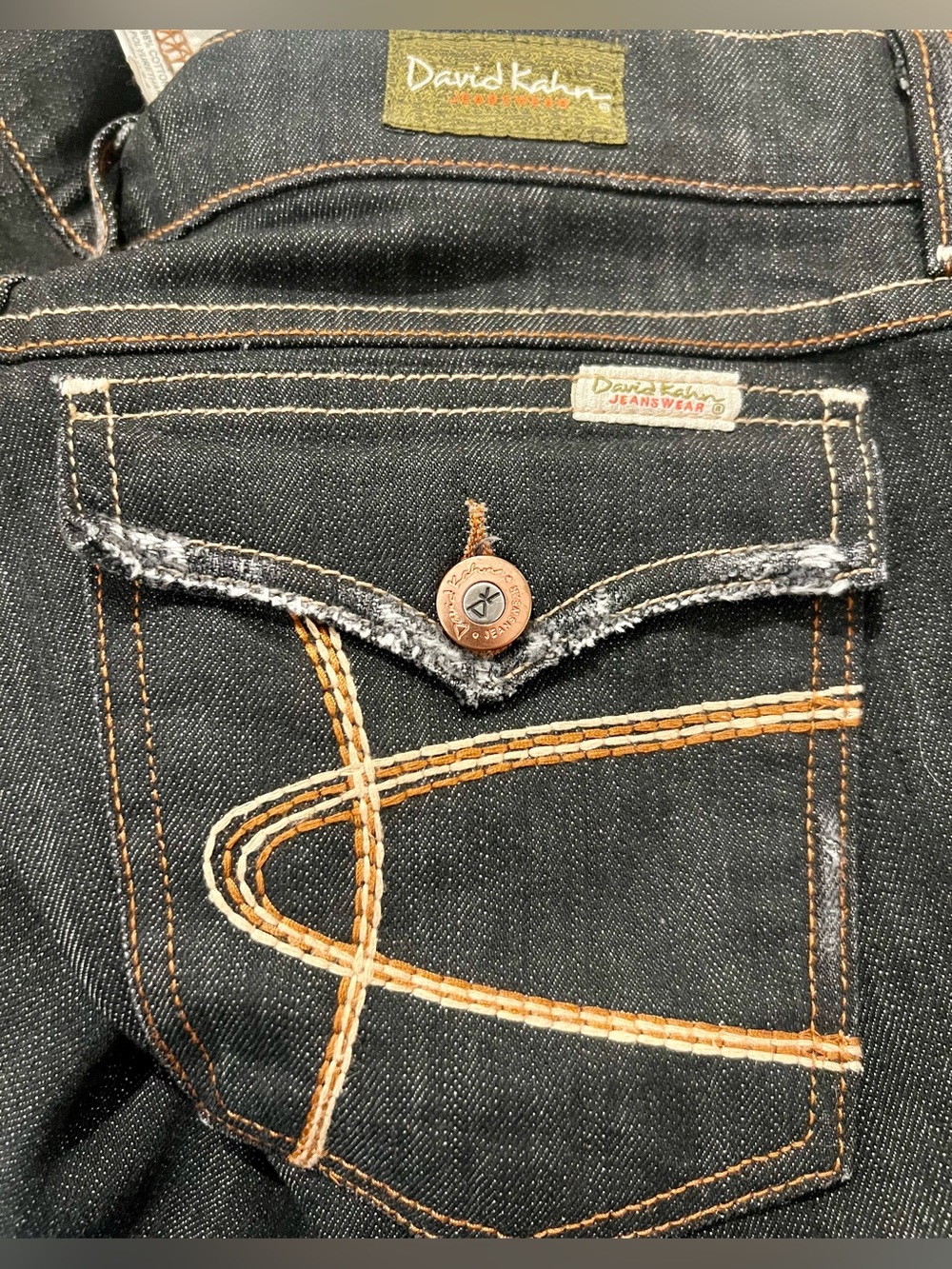 David Kahn Black Jeans with Orange Stitching